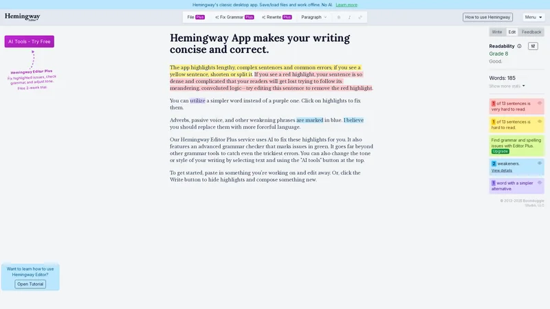 hemingway app medium