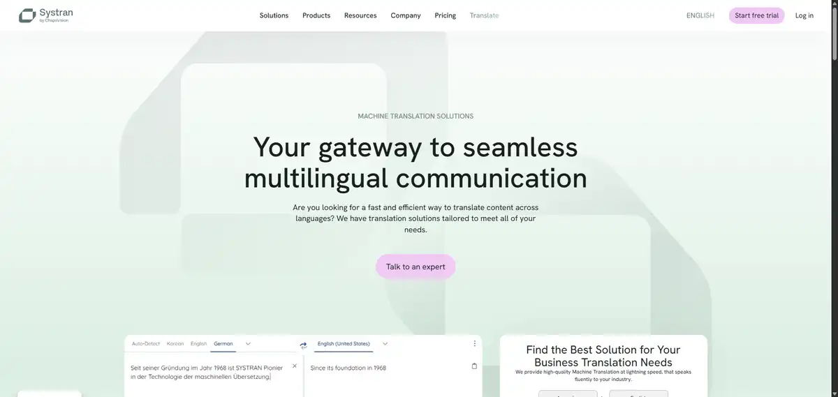 Systran Translate Screenshot